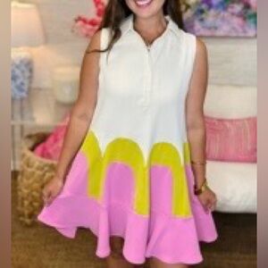 Entro color block sleeveless dress in size large